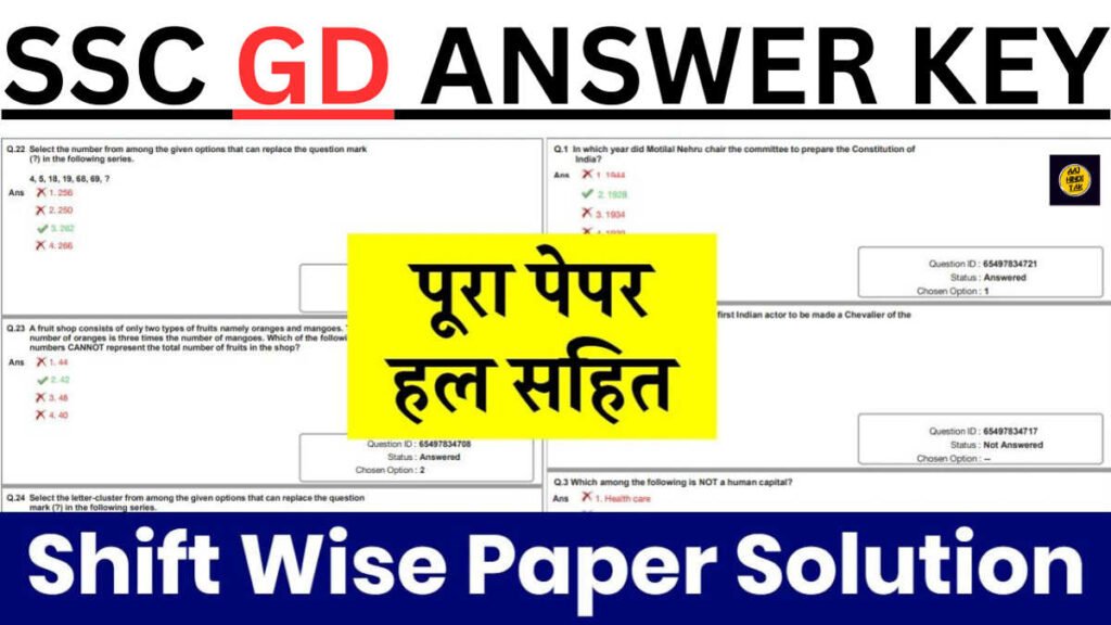 SSC GD Answer Key 2024