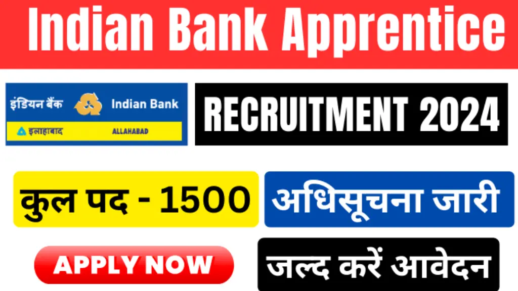 Indian Bank Apprentice Recruitment 2024